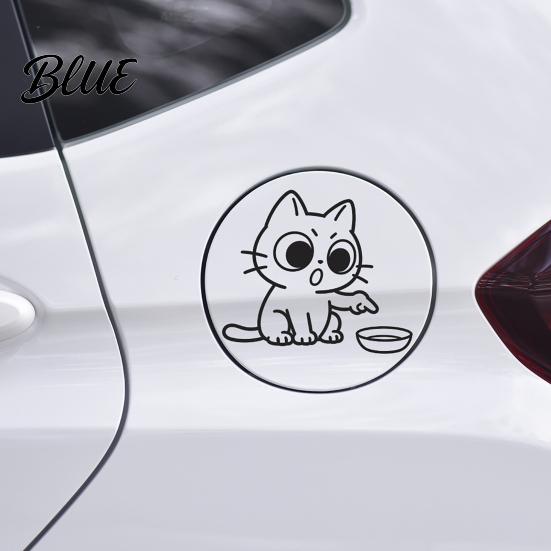Sticker No Damage Car Sticker Waterproof PVC Self-adhesive Trace Auto Decal Cartoon Cat Safe Decal Pattern Funny for Fuel Tank Caps Windows Luggage