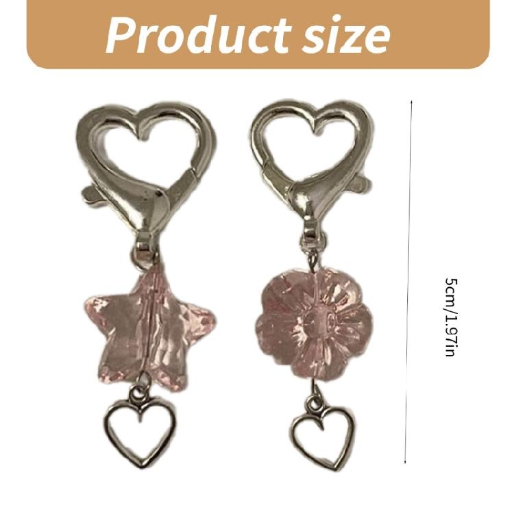 Versatile Star Phone Charm Unique Flower Keyring Acrylic Keychain Phone Accessories Bag Pendant for Purse Backpack