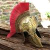 Roman Gladiator Helmet with Red Crest and Brass Queen Crest Handcrafted Medieval Warrior Armor
