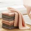 Dish Cleaning Towel Grid Coral Fleece Cloth Household Kitchen Cleaning Cloth Non-stick Oil Fast Drying Household Accessories