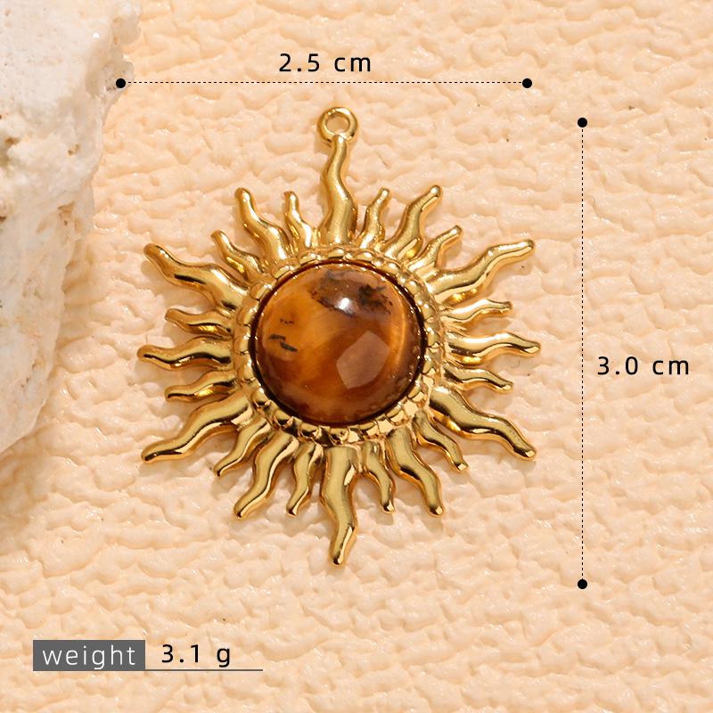 Stainless Steel Tiger Eye Oval Pendant & Earrings Set