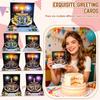 3D Pop Up Birthday Card with Music and Candle Light Simulation for Celebration Anniversary Party Gift Includes Number Cake Design