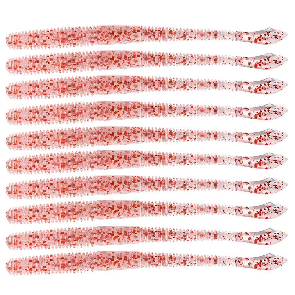 40PCS Soft Simulation Fishing Lure 10cm Fishing Bait Earthworm Bait  Freshwater Fishing