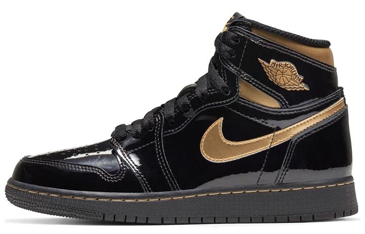 Air Jordan 1 Retro High OG Black Metallic Gold GS 575441-032 36.5