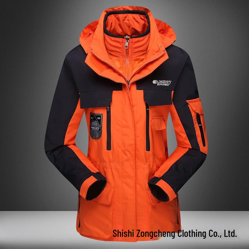 Unisex Windproof Jacket: 3-in-1 Down Cotton Outdoor Fishing Coat