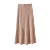 Women's Wool A-Line Midi Skirt - Elastic High Waist, Flared, Slimming, Knitted for Autumn/Winter