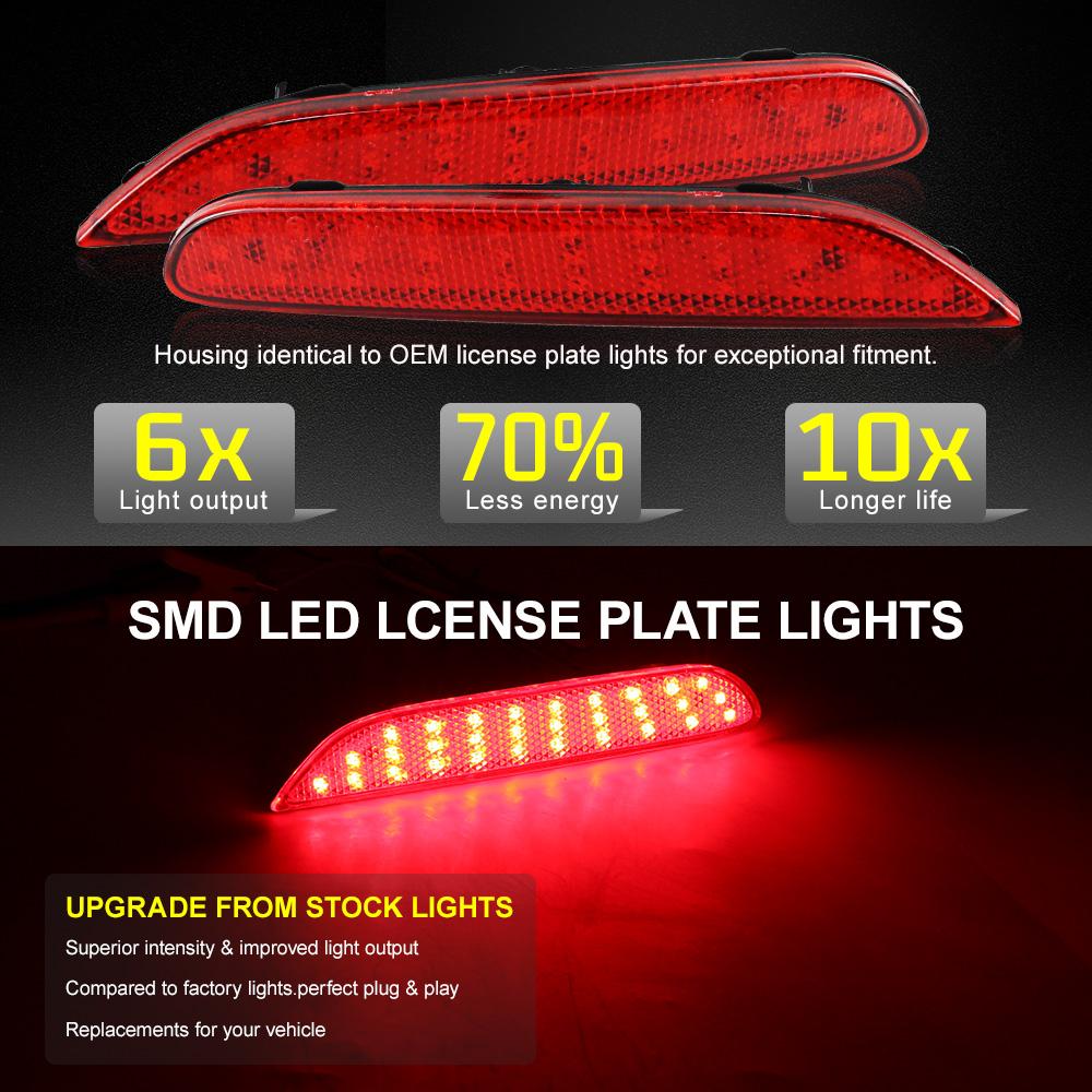 LED Rear Bumper Reflector Lights For Nissan X-trail T32 Rogue Qashqai J11 Leaf Pathfinder Infiniti Q50 QX60 JX35 2014 2015 2016