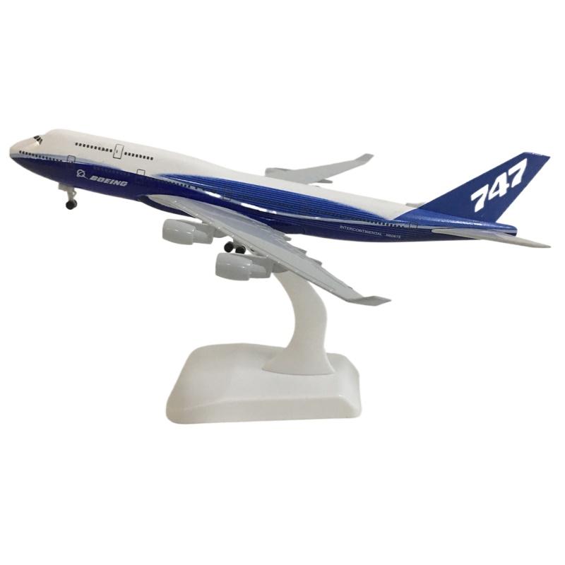 20CM Original Boeing 747 Aircraft Model Planel Airplane Diecast Metal Planes Collect Toys Gifts синий