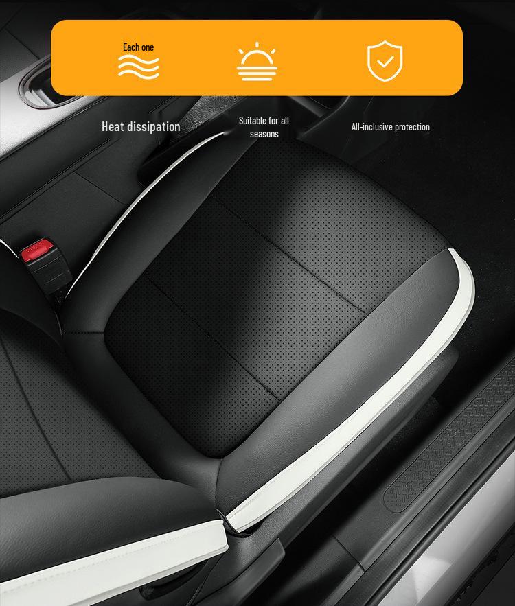 Bingo Plus Universal Full Leather Car Seat Cushion - New Model, 5-Seat, All-Season Compatibility.