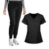 Women's Loose And Comfortable V-neck Short Sleeved Workwear With Top And Beauty Suit Set