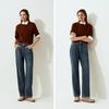 Semir Women's Winter Fleece-Lined High-Waist Straight Leg Jeans