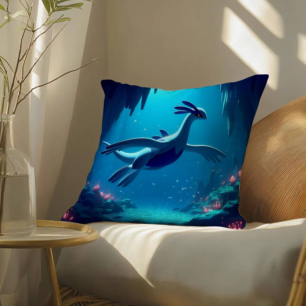 Pokemon Ruby Sapphire Anime Plush Pillow Cover Soft Short Plush Cushion Cover For Sofa Bedroom Home Decor Gift