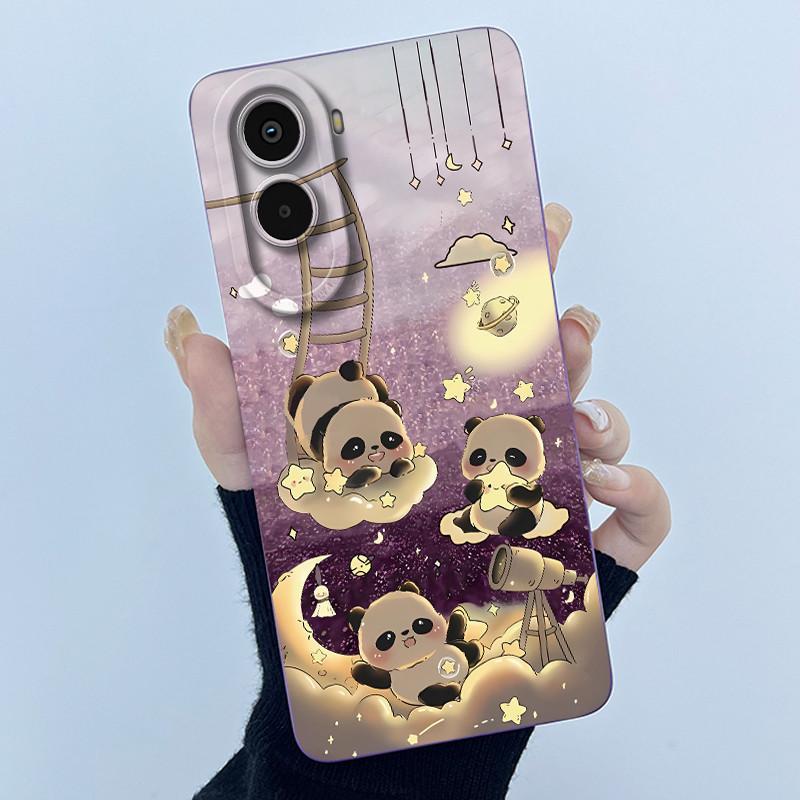 Case For Xiaomi Poco M7 4G Cute Panda Sweet Girls Cats Silicone Soft Back Cover For XiaomiPocoM7 4G Bumper Protective Casing