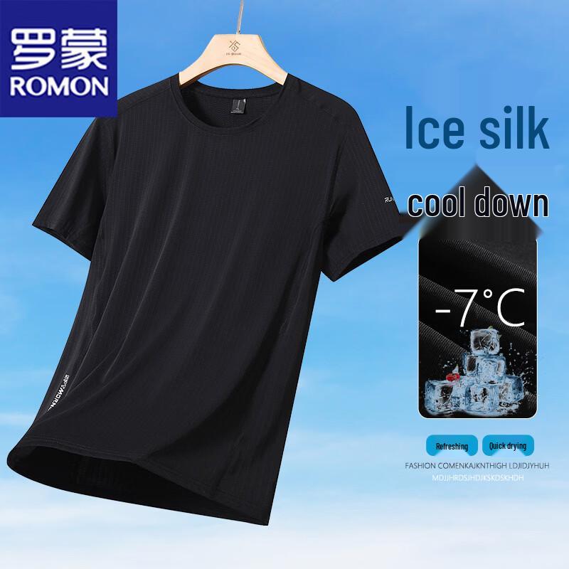 ROMON Men s Ice Silk Short Sleeve T-Shirt 7XL