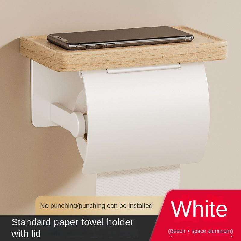 Walnut Bathroom Toilet Paper Holder Without Punching Toilet Solid Wood Tissue Box Tissue Holder Storage Rack