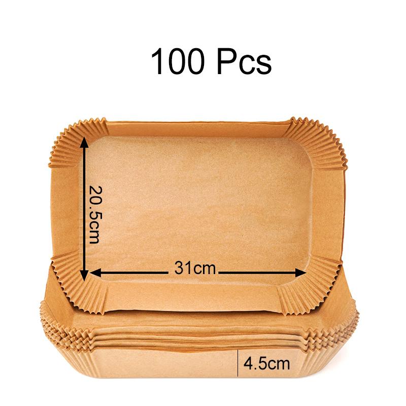 Fodera di Carta Usa e Getta Rettangolare per Friggitrice ad Aria 31 cm Antiaderente Carta Forno Speciale per Cestello di Cottura 2-10 QT
