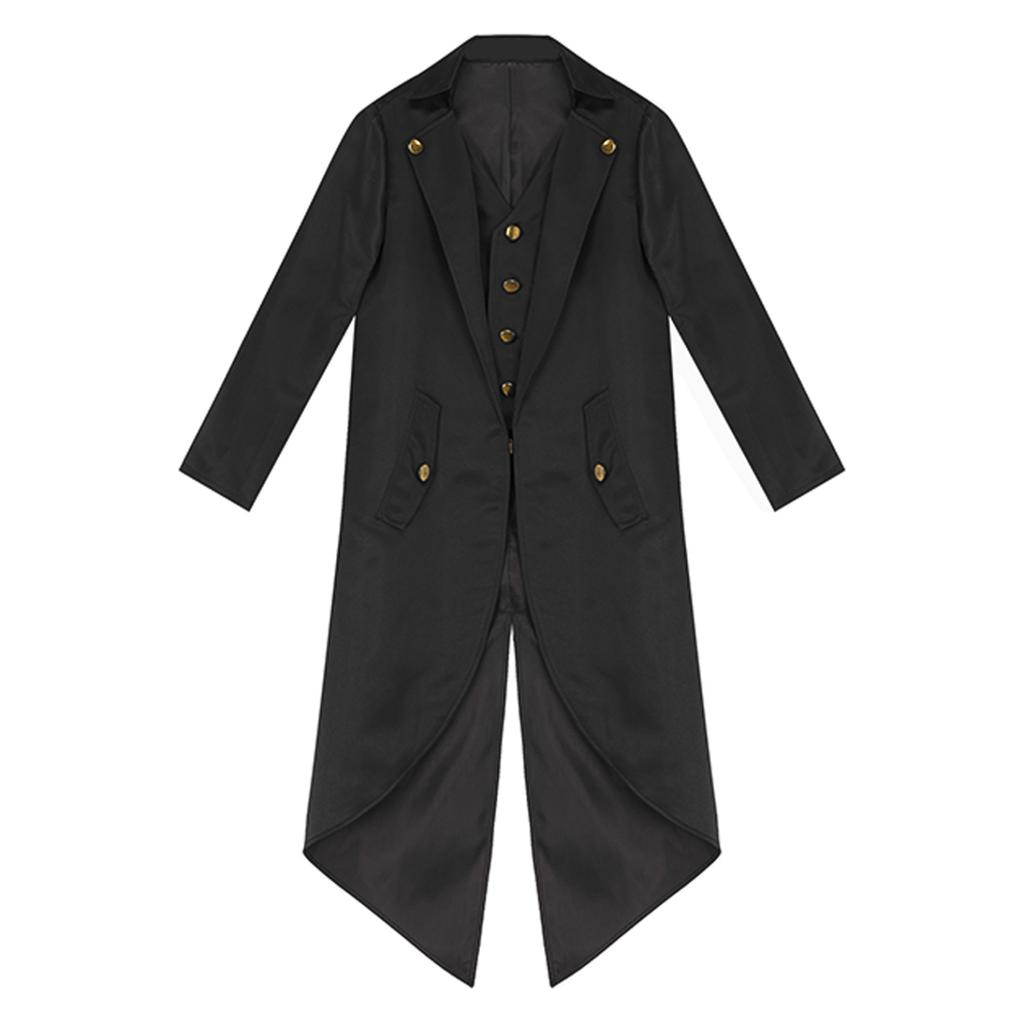 Costume Steampunk médiéval pour enfants garçons et filles, manteau d'Halloween, veste victorienne, faux manteau deux pièces