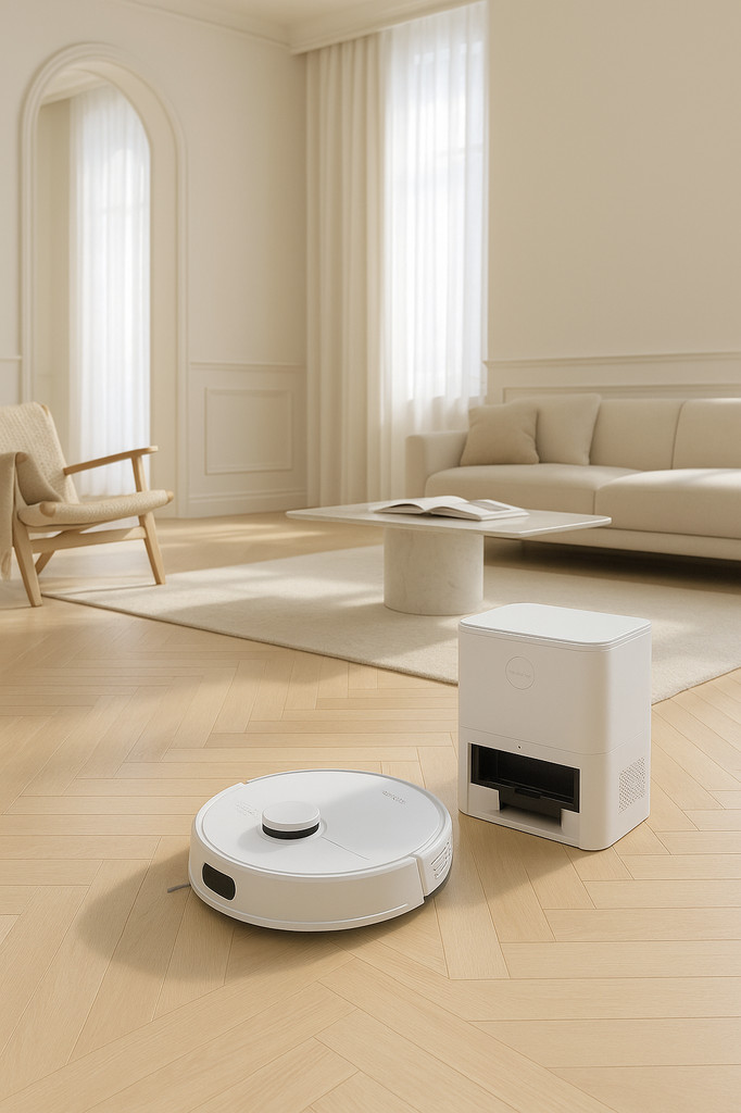 Aspirateur Robot Lidar Liectroux M70 Pro avec Bac à Poussière Auto-vidangeant, Stockage de Cartes Multi-étages, Forte Aspiration 6500Pa