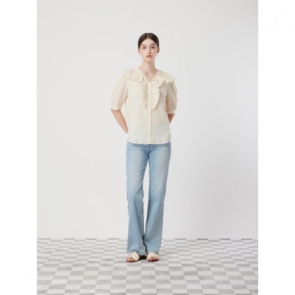Cc Collect Crinkle Cotton Ruffle Blouse C252msc051