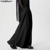 INCERUN Herrenhose mit weitem Bein und Reißverschluss