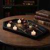 Gothic Storage Tray Halloween Serving with Engraved Skeleton, Wooden Charcuterie Board, Casket Decorative Catchall for Jewelry Shape Platter