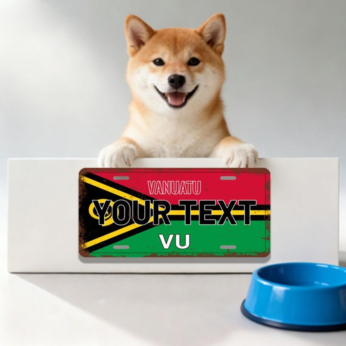 Customizable 2D Vanuatu Aluminum Sign Personalized Text Metal Wall Art Decor