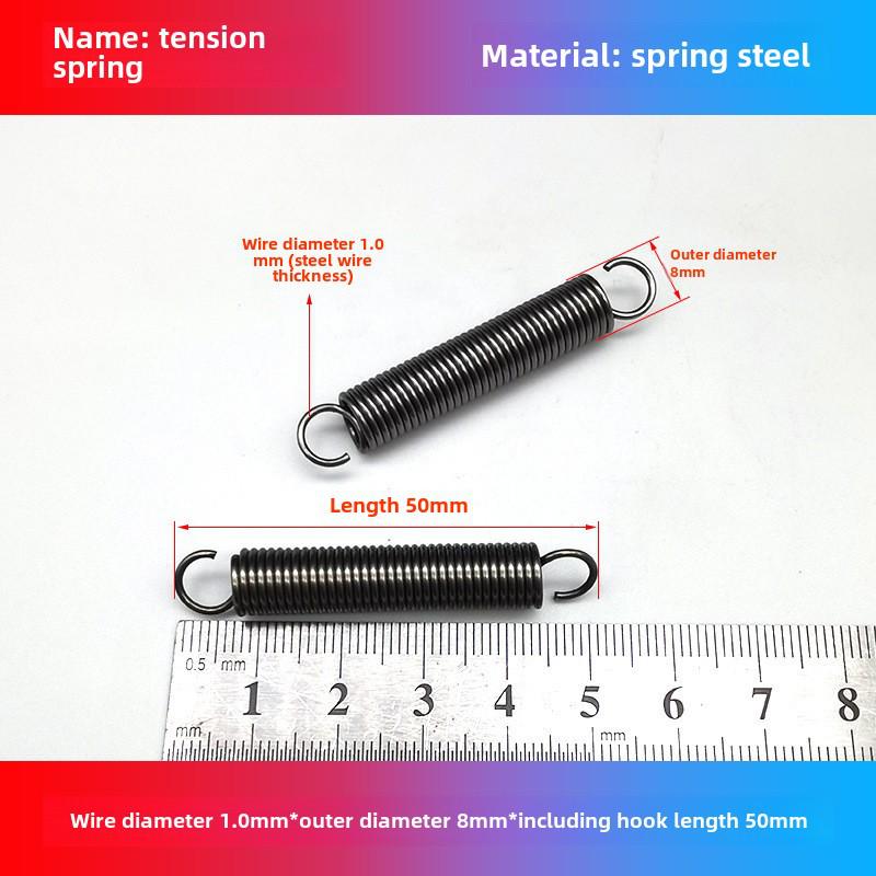 1.0mm Yellow Spring Steel Tension Spring with Hook Clamp for Mop Brake Binding Machine