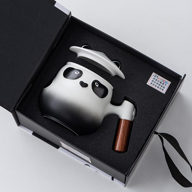 Panda Gift Box Tea Mug Creative Ceramic Tea Separation Cup with Lid Office Gift Filter Water Cup