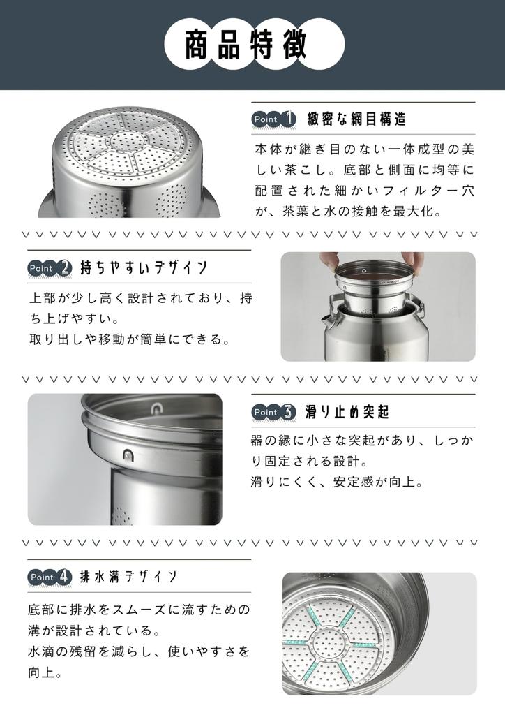 CAMPING MOON Tea Strainer for SW-1 Stainless Steel Kettle, 1.0L, One-Piece Molded Stainless Steel 304, SW-1V