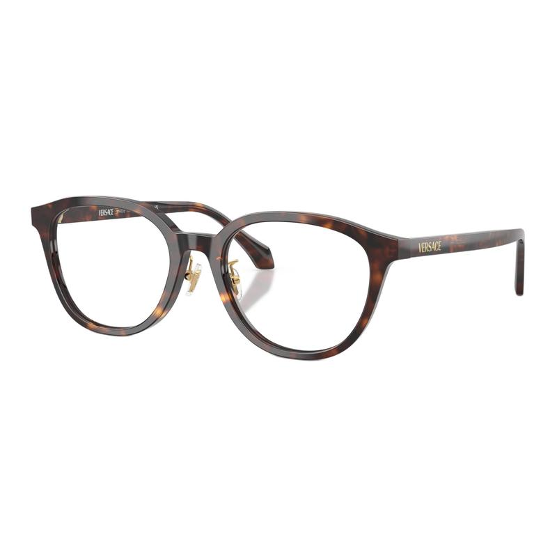 Versace Brand letter logo, plate, round, optical glasses, same style for men and women, tortoiseshell color 34766213 0VE3379D-Tortoiseshell 53