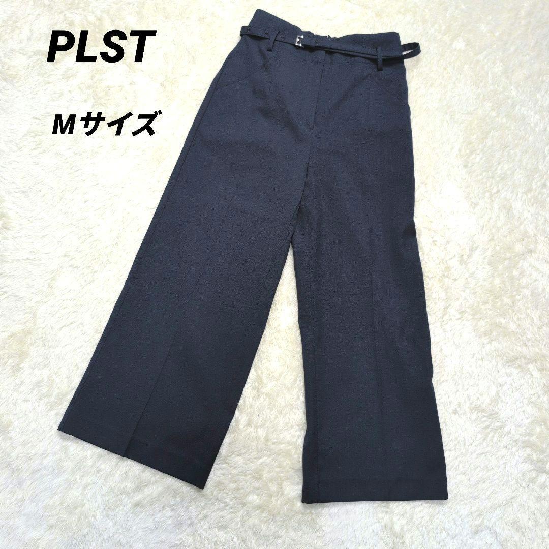[Good condition] PLST navy wide pants with belt M commuting