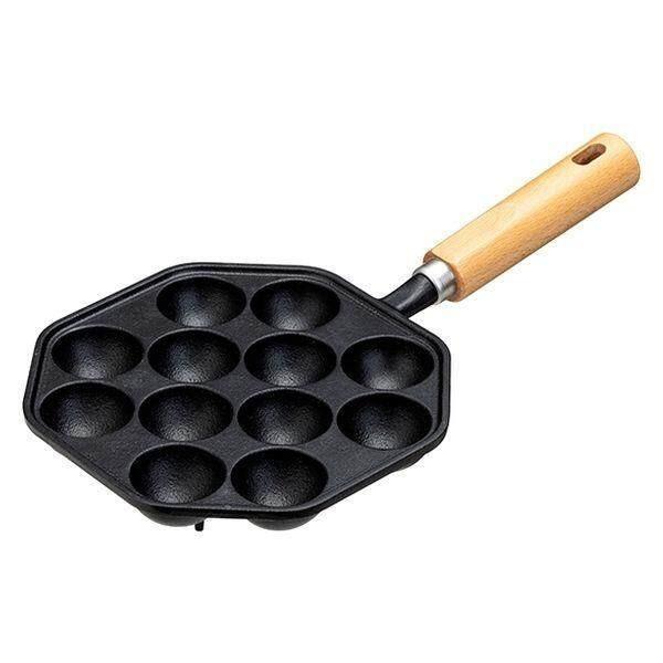 Ishigaki Wooden Handle Takoyaki Iron Casting12 Holes Gas Fired Only 4456