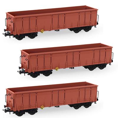 3 Adet HO Ölçek 40ft Kahverengi Yüksek Küp Açık Vagon (Açık Araba) 1:87 Vagon Vagon Tren Araç Kamyon Model Tren Taşıma Yük Treni Seti Demiryolu Modeli