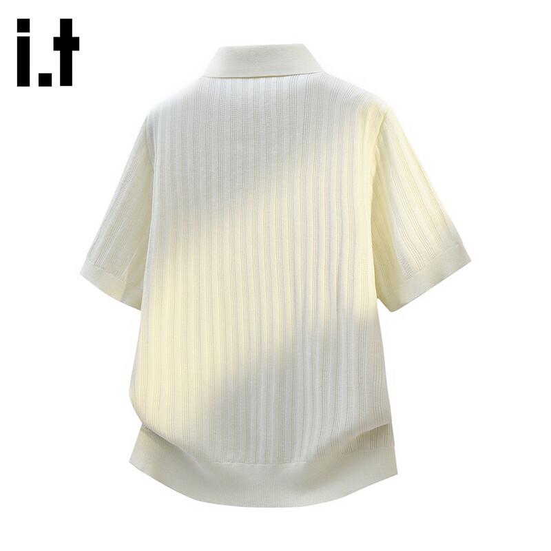 CHOCOOLATEit Men's Knit Short-Sleeve Polo Shirt