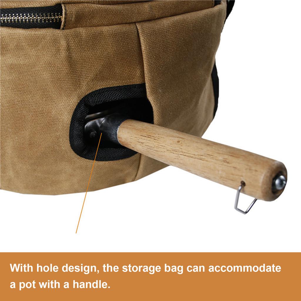 Dutch Pot Storage Bag Portable Waterproof Wr Resistant Cast Iron Pot Storage Bag for Outdoor Camping