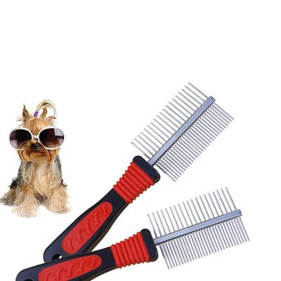 Metal Dog Grooming Comb Stainless Steel Pet Steel Comb Durable Double Sided Comb  Pet