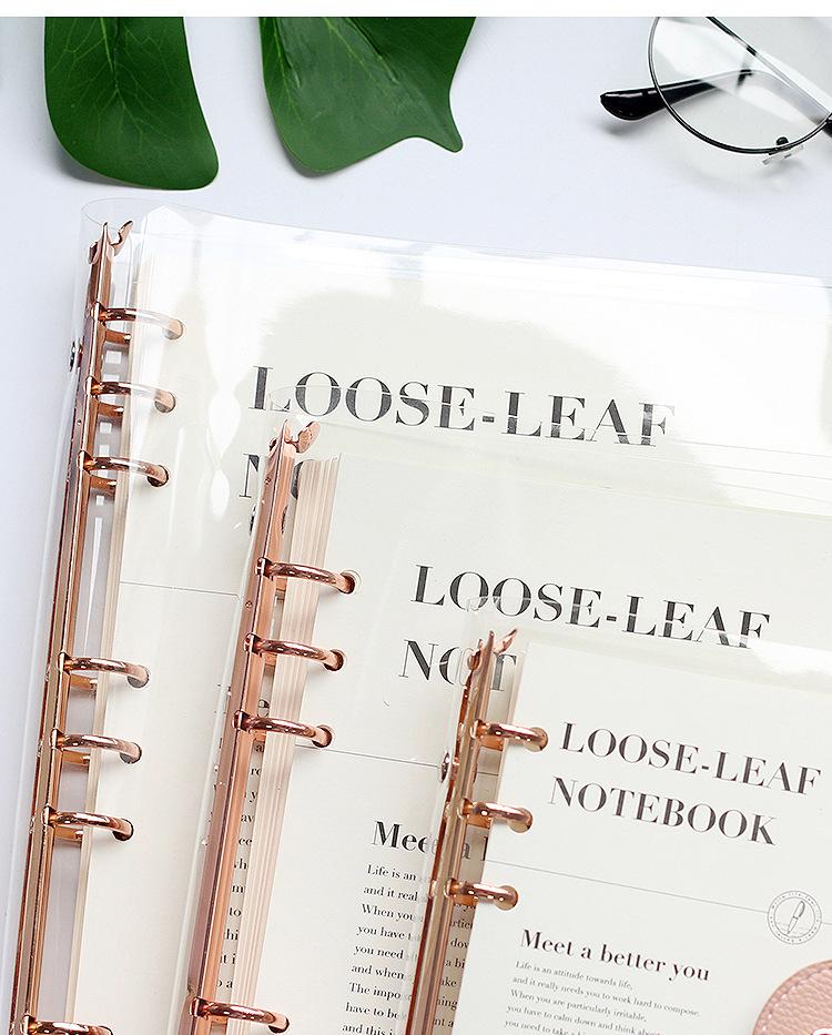 A5 A6 B5 Rose Gold Black With 90 Sheet Inner Page Binder Notebook Cover Diary Agenda Planner Paper Cover School Stationery