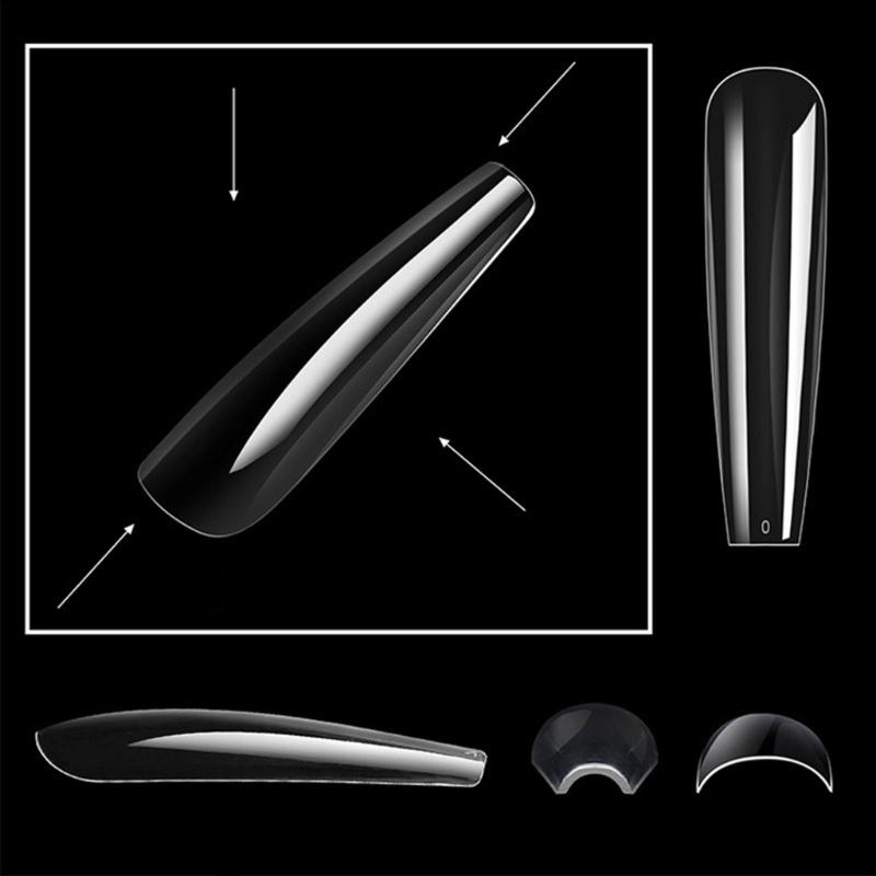 504Pcs/set Transparent Artificial Nail Kit Full Coverage Tips For Gel Extension Manicure Home Salon Application