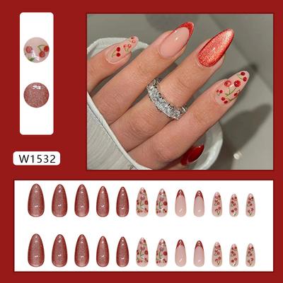 Unhas postiças Chasing Light Cat's Eye Nail Shaped Piece Nail Stickers