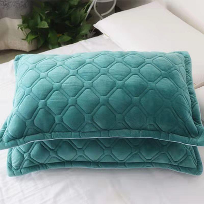 Winter Crystal Velvet Pillowcase Flannel Thicken Warm Coral Velvet Pillow Case Solid Color Bedding Pillow Cover 48cmx74cm