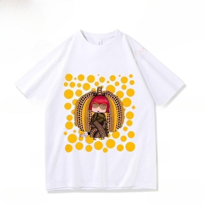 

Yayoi Kusama Tshirt Japanese Artist Pop Art Polka Dot Pumpkin Infinity Mirrors Men Women Crewneck Casual Streetwear Y2k Tees M
