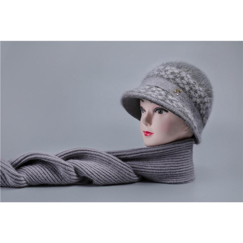 

шапки для пожилых людей среднего возраста, осенне-зимние шапки для детей, шапка из кроличьей шерсти для бабушки, теплая вязаная шапка из толстого бархата для мамы и пожилых женщин One Size