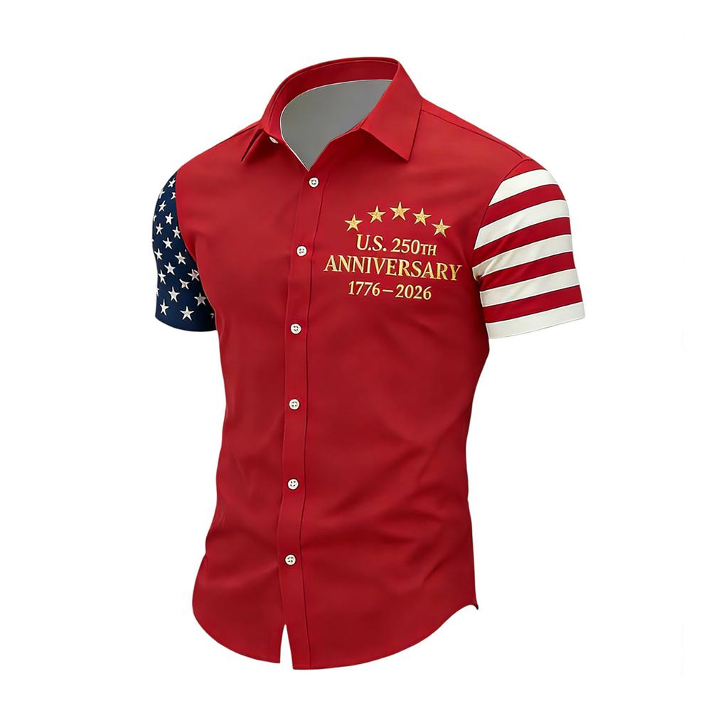 Men's Spring/Summer Casual Outdoor Collared Short-Sleeve Shirt