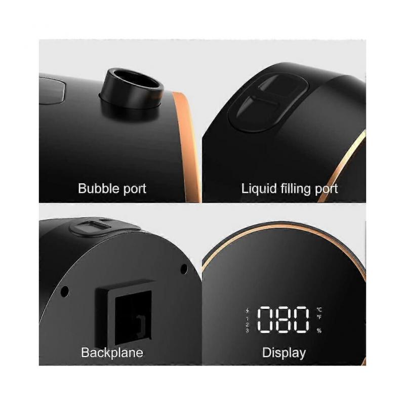 Wall Mounted Automatic Soap Dispenser, Electric Soap Proposal Machine, Rechargeable with Temperature Display, Suitable for Kids And Adults (black)