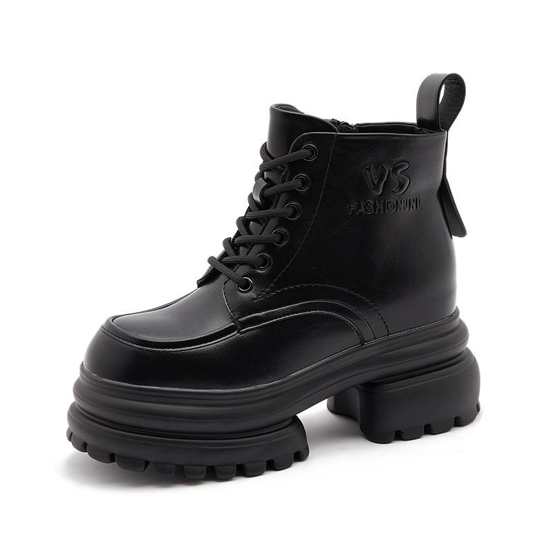 

Thick-soled Martin boots for women s 2025 autumn and winter new small inner height-increasing short boots British versatile medium tube women s boots 34