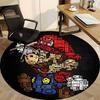 1pc Mario Gamer Console Office Round Area Rug, Indoor Mat Suitable For Office, Under Office Chairs Bedroom Living Room Home Decor, Room Deco