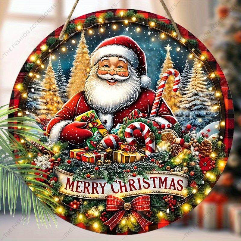 Christmas decoration sign,indoor hanging decorations,wall art,2D flat Wooden products with Santa Claus pattern,Christmas gifts for friends and family
