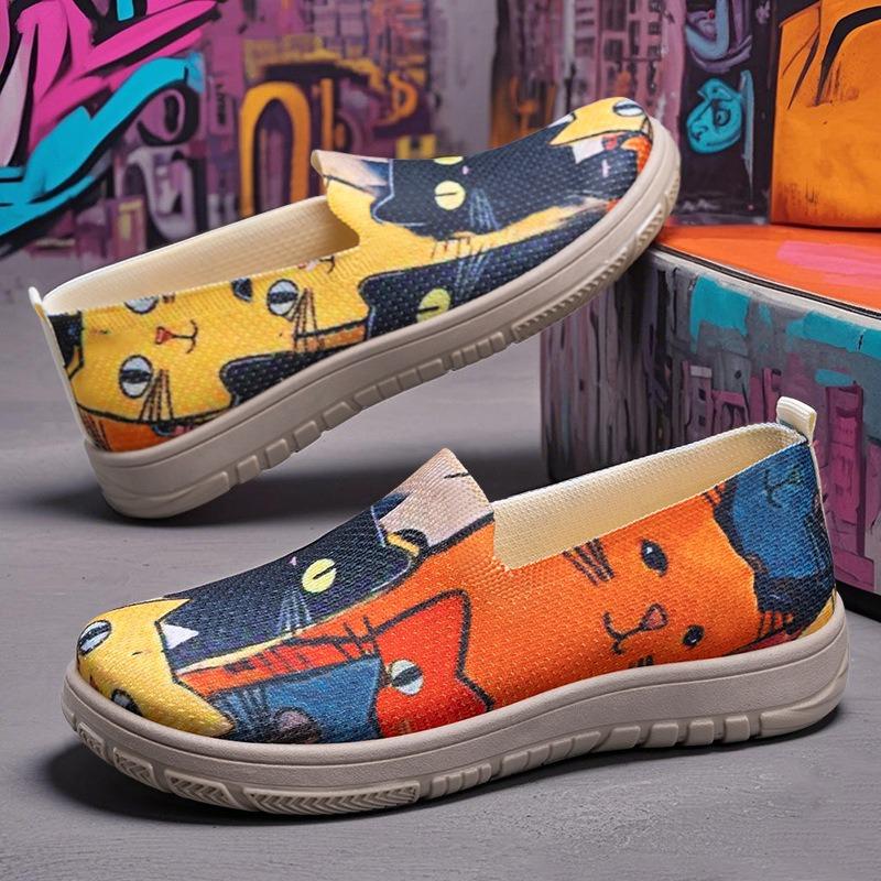 Women's Summer Casual Shoes, Plus-size Women's Shoes, Color-blocked Cloth Shoes, Single Shoes on One Foot