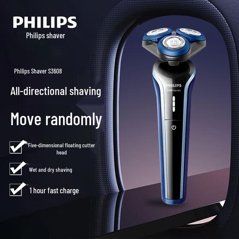 Philips Series 3000 Electric Wet & Dry Shaver CN plug (adapter included)
