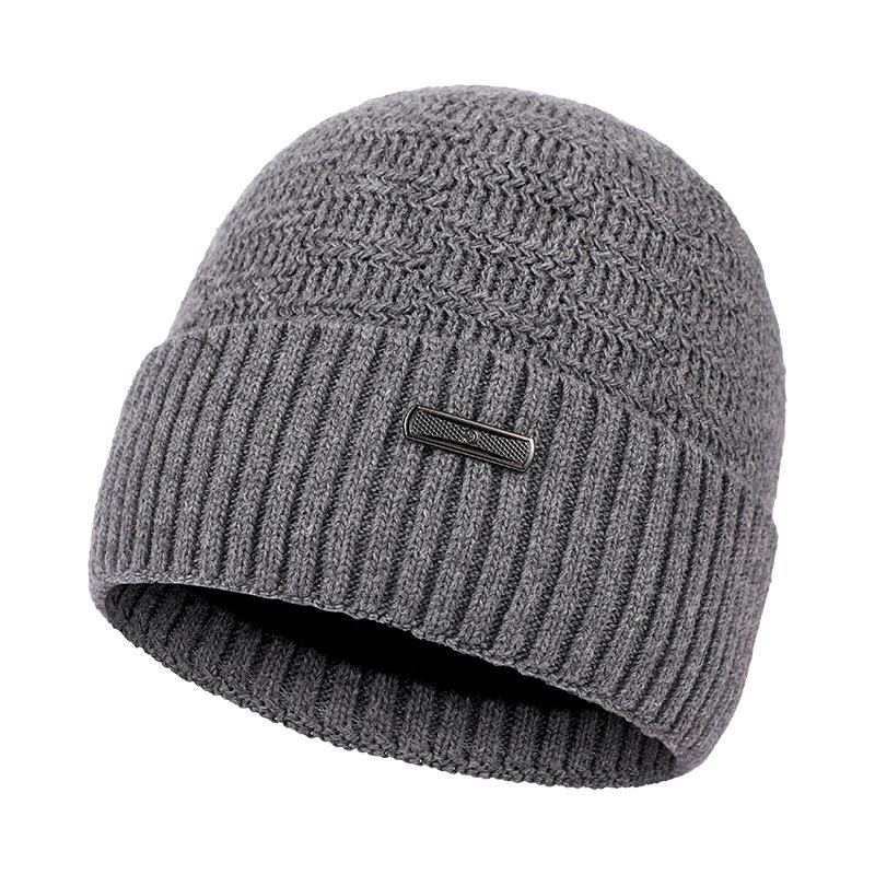 Winter Fleece Warm Wool Blended Knitted Hat Fleece Pullover Hat Men's and Women's Outdoor Wool Hat Versatile Ear Protector